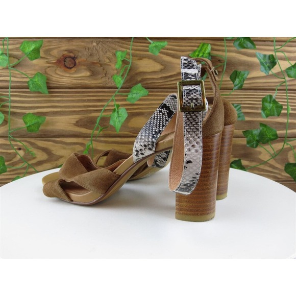 Halogen Size 7.5 M Women Sandal Ankle Strap Brown Leather - Picture 8 of 10